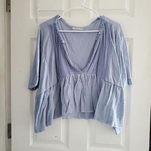 Urban Outfitters Baby Blue Flowy Top